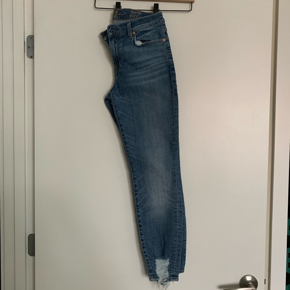 7 for all mankind The Ankle Skinny with Frayed Hem